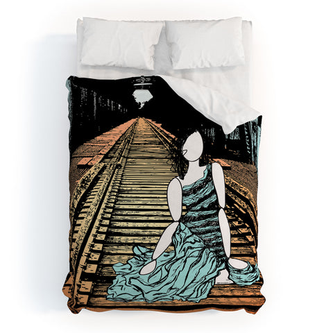 Amy Smith Meet me at the bridge Duvet Cover