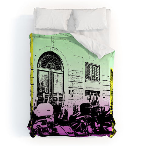 Amy Smith Motor Bikes In Italy Duvet Cover