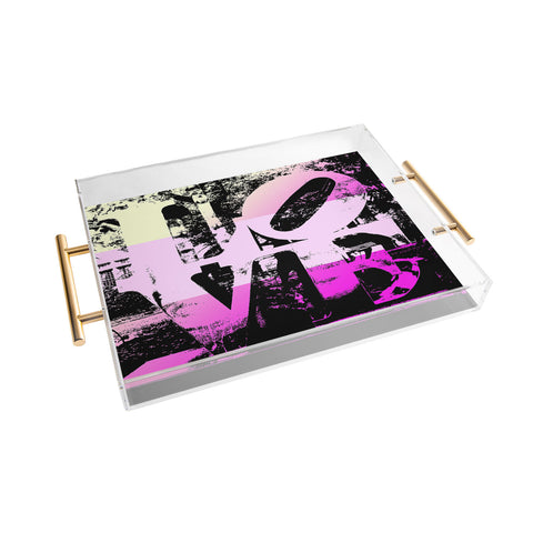 Amy Smith Philadelphia Love Pink Acrylic Tray