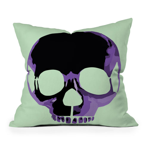 Amy Smith Purple Skull 1 Outdoor Throw Pillow