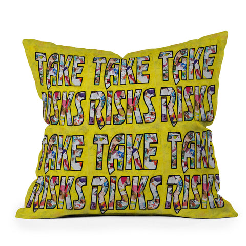 Amy Smith Take Risks and Repeat Outdoor Throw Pillow