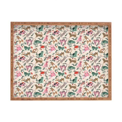 amysuther Silly Christmas Cats Rectangular Tray