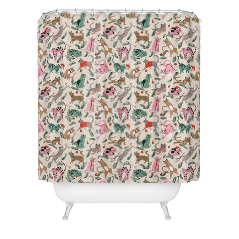 amysuther Silly Christmas Cats Shower Curtain