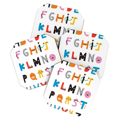 Ana Carvalho ABC The Monster Alphabet Coaster Set