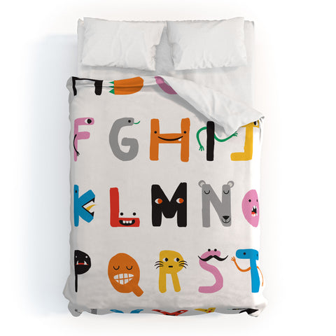 Ana Carvalho ABC The Monster Alphabet Duvet Cover