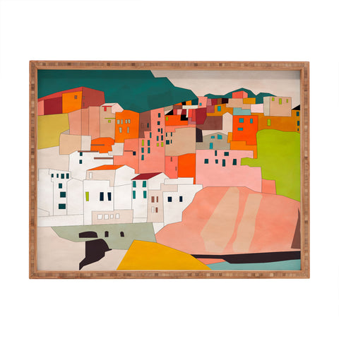 Ana Rut Bre Fine Art cinque terre I Rectangular Tray
