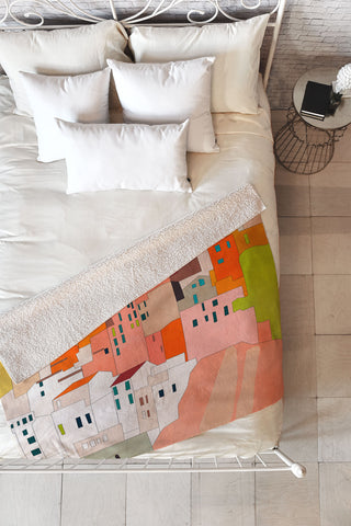 Ana Rut Bre Fine Art cinque terre I Fleece Throw Blanket