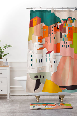 Ana Rut Bre Fine Art cinque terre I Shower Curtain And Mat