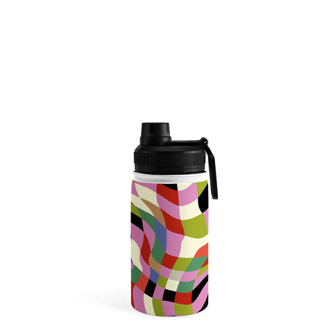 Ana Rut Bre Fine Art fluid retro checkers Water Bottle