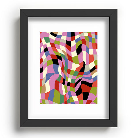Ana Rut Bre Fine Art fluid retro checkers Recessed Framing Rectangle