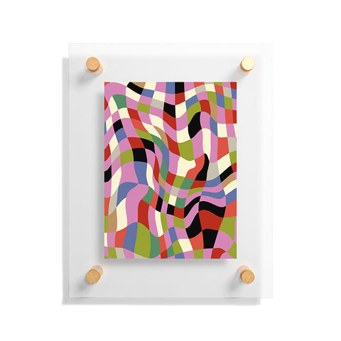 Ana Rut Bre Fine Art fluid retro checkers Floating Acrylic Print