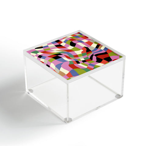 Ana Rut Bre Fine Art fluid retro checkers Acrylic Box