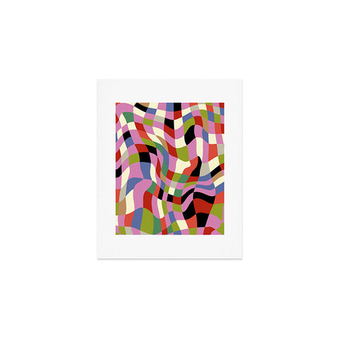 Ana Rut Bre Fine Art fluid retro checkers Art Print