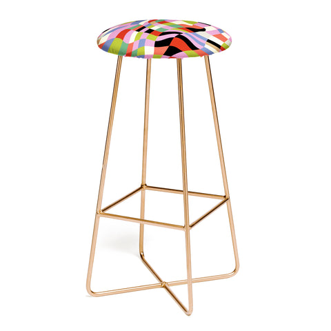 Ana Rut Bre Fine Art fluid retro checkers Bar Stool