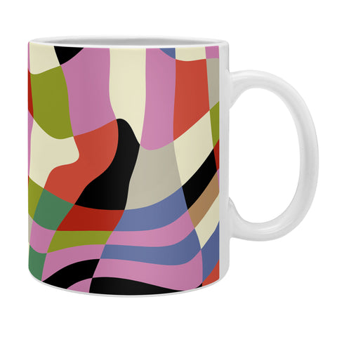 Ana Rut Bre Fine Art fluid retro checkers Coffee Mug