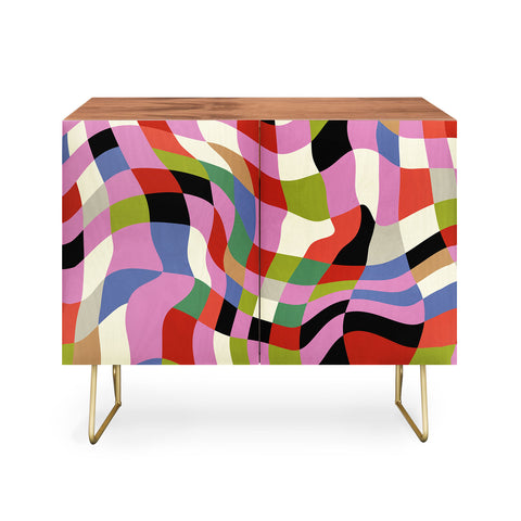 Ana Rut Bre Fine Art fluid retro checkers Credenza