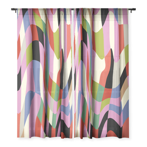 Ana Rut Bre Fine Art fluid retro checkers Sheer Non Repeat