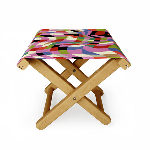 Ana Rut Bre Fine Art fluid retro checkers Folding Stool