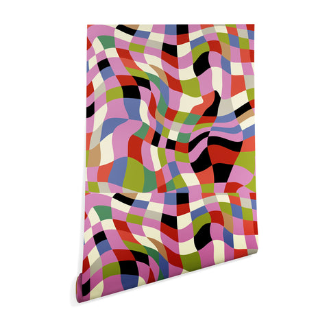 Ana Rut Bre Fine Art fluid retro checkers Wallpaper