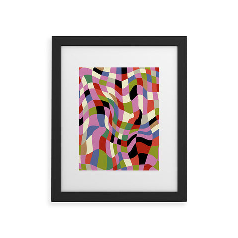 Ana Rut Bre Fine Art fluid retro checkers Framed Art Print