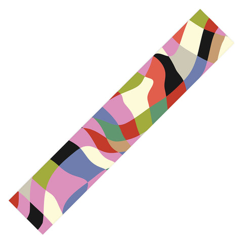 Ana Rut Bre Fine Art fluid retro checkers Table Runner