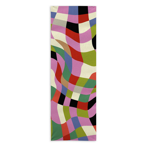 Ana Rut Bre Fine Art fluid retro checkers Yoga Towel