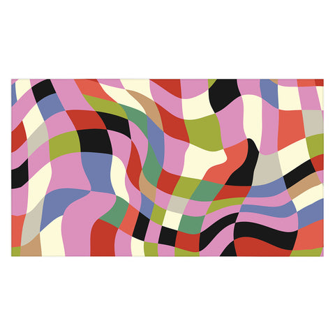 Ana Rut Bre Fine Art fluid retro checkers Tablecloth