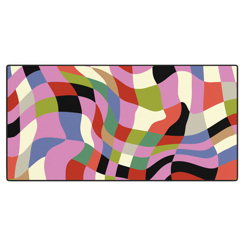 Ana Rut Bre Fine Art fluid retro checkers Desk Mat