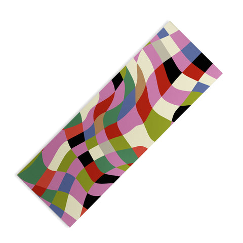 Ana Rut Bre Fine Art fluid retro checkers Yoga Mat