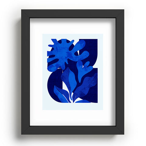 Ana Rut Bre Fine Art geometric shapes in blue Recessed Framing Rectangle