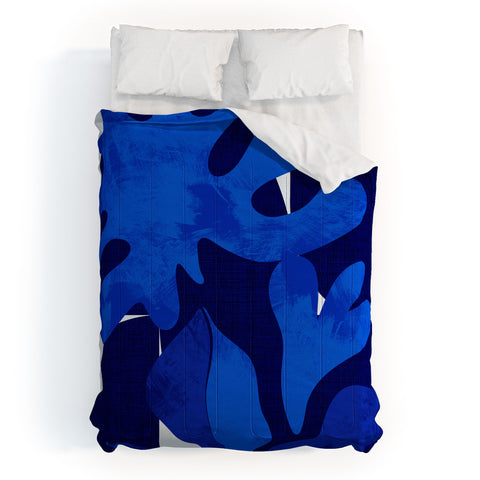 Ana Rut Bre Fine Art geometric shapes in blue Comforter