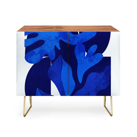 Ana Rut Bre Fine Art geometric shapes in blue Credenza