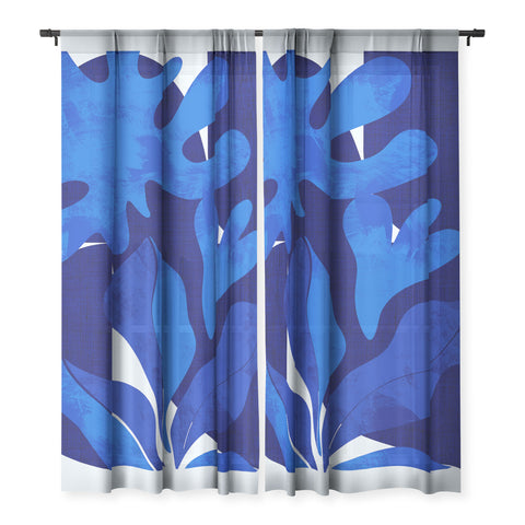 Ana Rut Bre Fine Art geometric shapes in blue Sheer Non Repeat