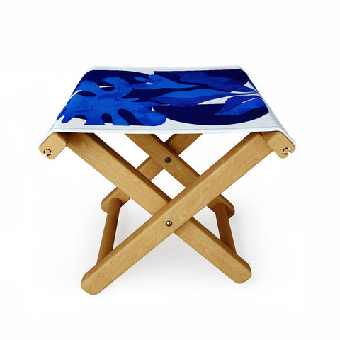 Ana Rut Bre Fine Art geometric shapes in blue Folding Stool