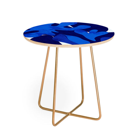 Ana Rut Bre Fine Art geometric shapes in blue Round Side Table