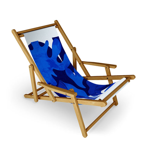 Ana Rut Bre Fine Art geometric shapes in blue Sling Chair