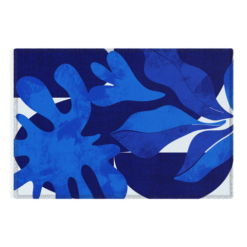 Ana Rut Bre Fine Art geometric shapes in blue Outdoor Rug