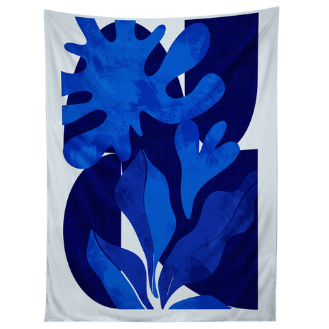 Ana Rut Bre Fine Art geometric shapes in blue Tapestry