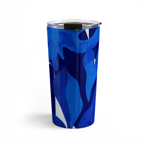 Ana Rut Bre Fine Art geometric shapes in blue Travel Mug