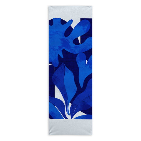 Ana Rut Bre Fine Art geometric shapes in blue Yoga Towel