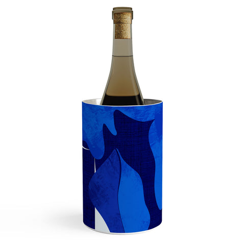 Ana Rut Bre Fine Art geometric shapes in blue Wine Chiller