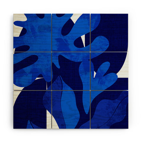 Ana Rut Bre Fine Art geometric shapes in blue Wood Wall Mural