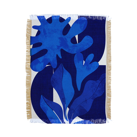 Ana Rut Bre Fine Art geometric shapes in blue Throw Blanket