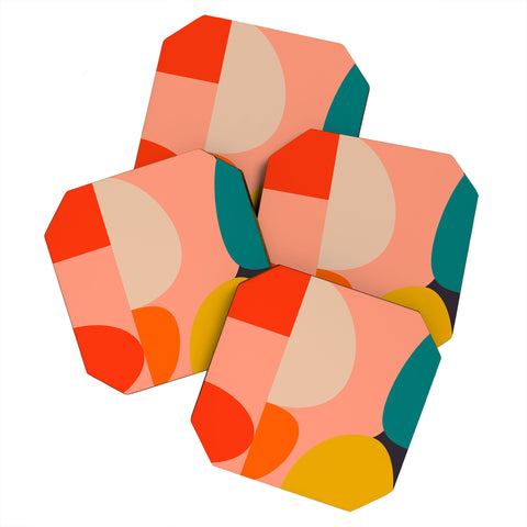 Ana Rut Bre Fine Art geometry shape mid century Coaster Set
