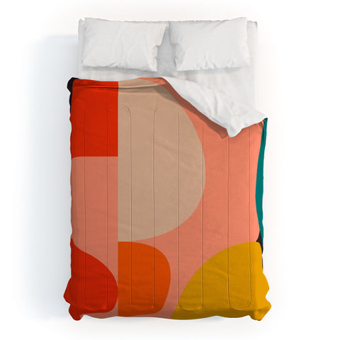 Ana Rut Bre Fine Art geometry shape mid century Comforter