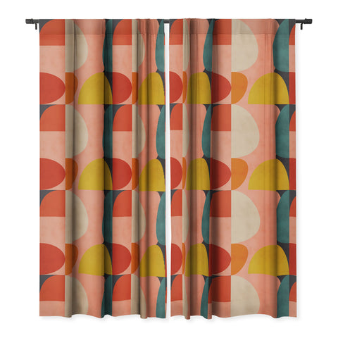 Ana Rut Bre Fine Art geometry shape mid century Blackout Window Curtain