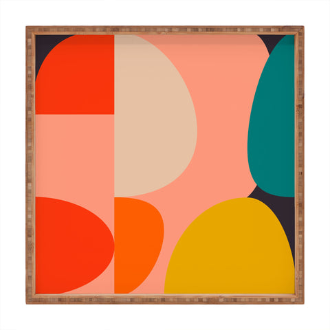 Ana Rut Bre Fine Art geometry shape mid century Square Tray