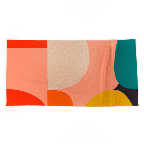 Ana Rut Bre Fine Art geometry shape mid century Beach Towel
