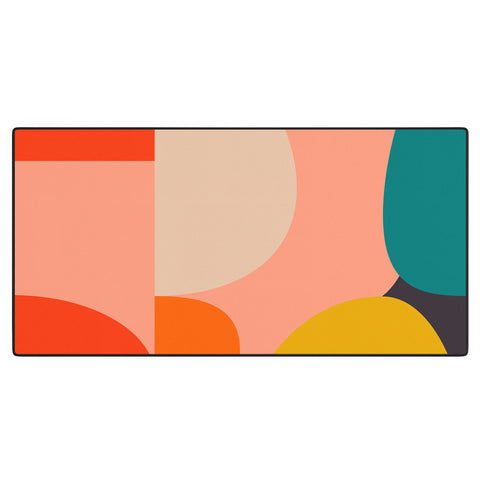 Ana Rut Bre Fine Art geometry shape mid century Desk Mat