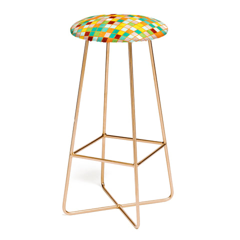 Ana Rut Bre Fine Art little sunny checkers Bar Stool